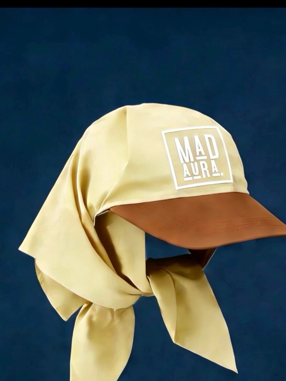Mad Aura Yellow Scarf Cap with Brown Visor